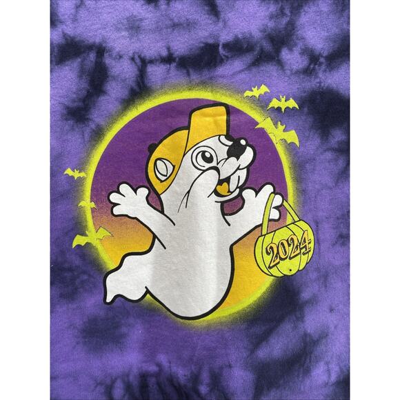 Buc-ee's 2024 Halloween Hey Boo! Purple Tie-Dye Ghost T-Shirt Size Medium 38-40 - Picture 3 of 8